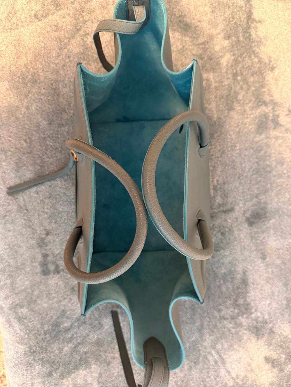 Celine Grained Calfskin Medium Phantom Luggage in Ocean - Picture 7 of 9